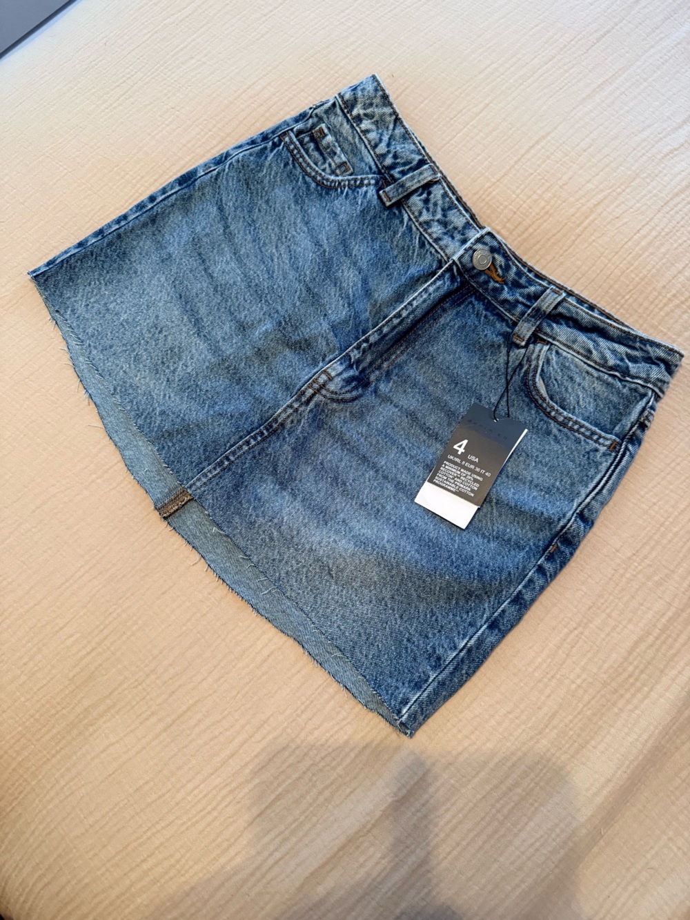 Primark Blue High-Rise Denim Skirt